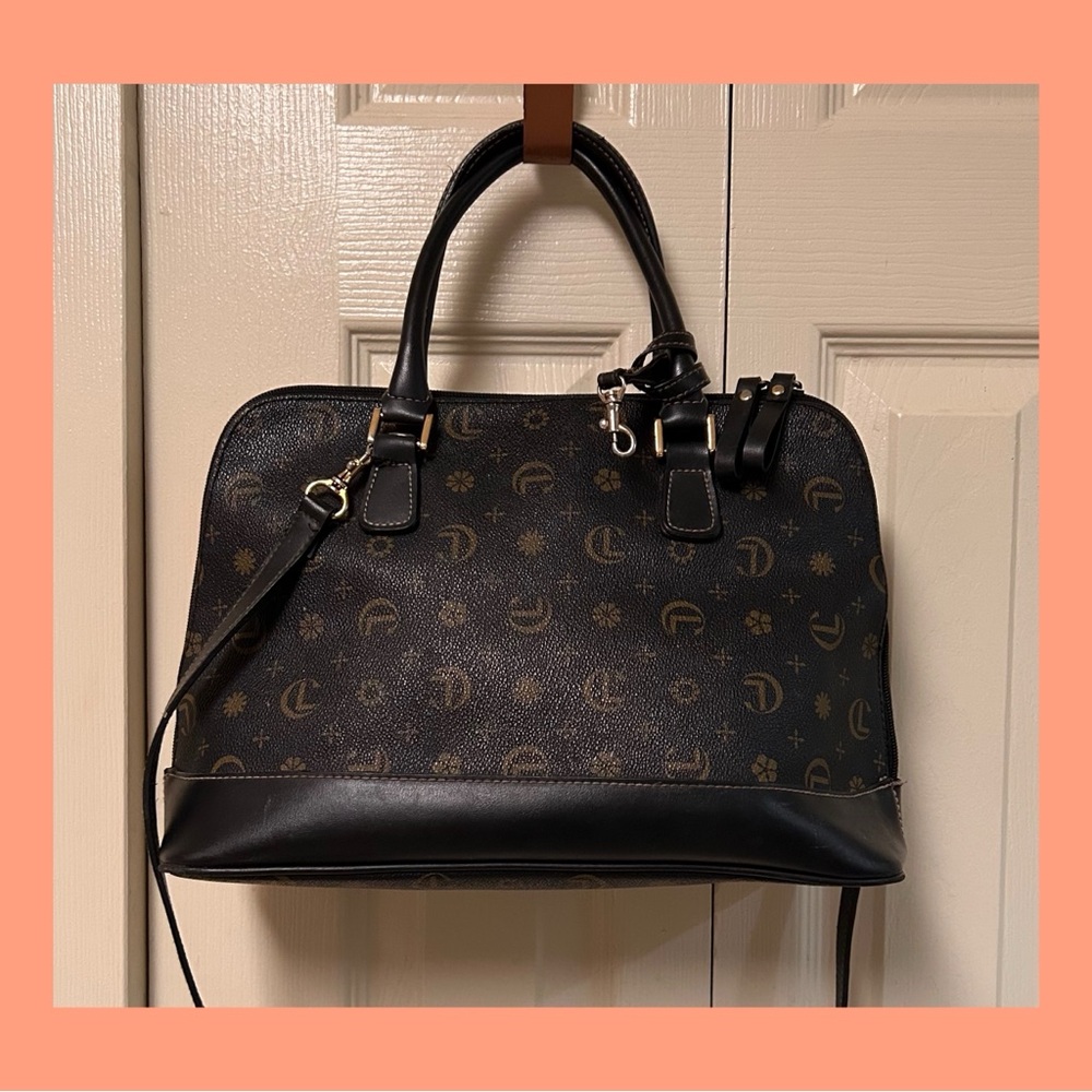 Elegant Black and Brown Designer Shoulder Bag